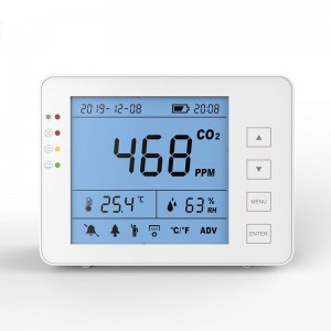 Indoor CO2, Temperature and Humidity Monitor Air Quality Detector 1200P 1300P